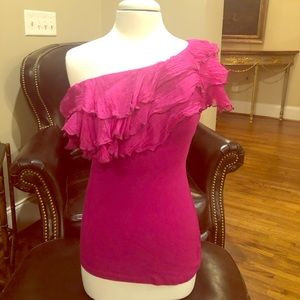 Analili Fuscia One shoulder top